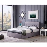 Flintshire Carmel 5Ft King Grey Fabric Ottoman Bed Frame, Grey