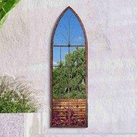 MirrorOutlet Chelsea Metal Arch Shaped Decorative Window Opening Garden Mirror 120cm x 40cm