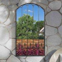 MirrorOutlet Garden View Metal Arch Shaped Decorative Ornate Effect Garden Mirror 140 x 75cm