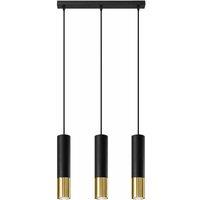 Sollux Pendant Lamp Loopez 3L Black Golden, Black