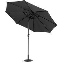 Livingandhome 3m Garden Parasol Patio Umbrella With Rose Base - Black, Black