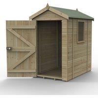 Forest Garden Timberdale T&G Pressure Treated 6x4 Apex Shed, Brown