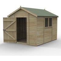 Forest Garden Timberdale T&G Pressure Treated 10x8 Apex Shed, Brown