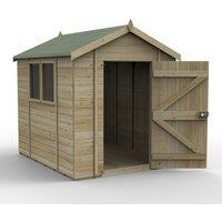 Forest Garden Timberdale T&G Pressure Treated 8x6 Apex Shed, Brown