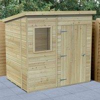 Forest Garden Timberdale T&G Pressure Treated 7x5 Pent Shed, Brown