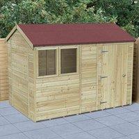 Forest Garden Timberdale T&G Pressure Treated 10x6 Reverse Apex Shed, Brown