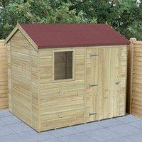 Forest Garden Timberdale T&G Pressure Treated 8x6 Reverse Apex Shed, Brown