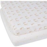 Ickle Bubba Bunnychino Cot Bed Sheets 2 Pack , Cream