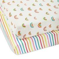 Ickle Bubba Rainbow Dreams Cot Bed Sheets 2 Pack , Multi