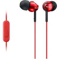 Sony EX110 In-ear Headphones And Mic Red