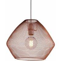 Nielsen Arno Retro Style Copper Metal Mesh Basket Style Ceiling Pendant Easy Fit Light 36 Cm, Pink