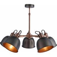 Nielsen Rosalia 5 Light Industrial Chandelier In A Pewter And Antique Copper Finish, Pink