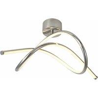 Nielsen Dirillo Modern 1 Light Integrated Chrome LED Semi Flush Ceiling Light, Silver