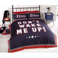 Rapport Home Don't Wake Me Up Navy Duvet Set - Double, Blue