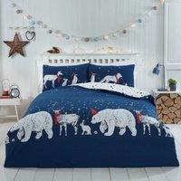 Polar Bears And Friends Navy Duvet Set - Single
