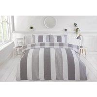 Rapport Home Ph Chambray Stripe Grey Duvet Set - Double, Grey