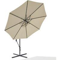 LivingandHome Living and Home 32 LED Lighted Cantilever Parasol Umbrella with Cross Base - Beige