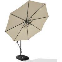 LivingandHome Living and Home 32 LED Lighted Cantilever Parasol Umbrella with Base - Beige