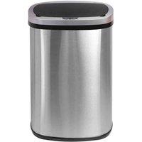 Glamhaus Sensor Bin 60 Litre For Kitchen - Brushed Stainless Steel With Power Adaptor Or Battery Operated, Silver