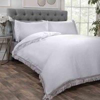 Rapport Home Double Tia Trellis Duvet Set - White, White