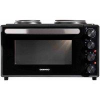 Daewoo SDA1610GE 3000W 42L Electric Oven With Hotplate - Black, Black