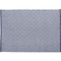 Hug Rug Woven Diamond Rug Navy 120 x 170cm, Blue