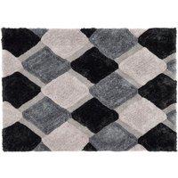 Origins 3D Geo Rug Shaggy Grey 160 x 230cm