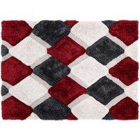 Origins 3D Geo Rug Shaggy Red 80 x 150cm