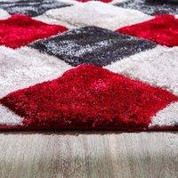 Origins 3D Geo Rug Shaggy Red 160 x 230cm