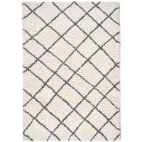 Origins Artisan Rug Diamond White and Grey 120 x 170cm, White