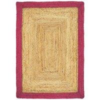 Origins Jute Border Rug Raspberry 120 x 170cm