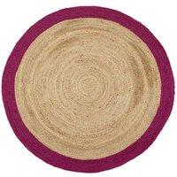 Origins Jute Border Round Rug Raspberry 150cm Diameter