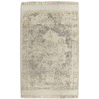Rug Guru Vintage Fringe Mocha and Oyster 120 x 170cm, Cream