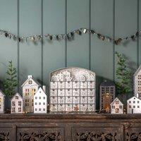 Crossland Grove House Scene Advent Calendar 37x8.5x36cm, White