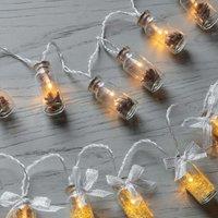 Crossland Grove Sparks 10 LED String w/ Pinecones In Jars L1300mm, Brown