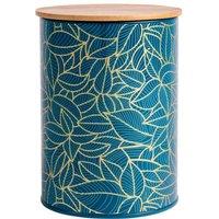 Summerhouse Botanicals Teal Leaf Storage Canister, Green