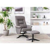 FURNITURE LINK Denver Swivel Recliner And Stool - Beige, Cream