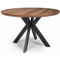 FURNITURE LINK Manhattan Round Table 1200mm - Light Walnut, Brown