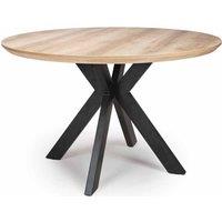 FURNITURE LINK Manhattan Round Table 1200mm - Oak, Brown