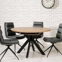 FURNITURE LINK Manhatten Ext Round Table 1200 mm - 1600mm - Oak, Brown