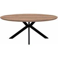 FURNITURE LINK Manhattan Oval Table 1800mm - Light Walnut, Brown