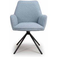 FURNITURE LINK Uno Dining Chairs - Light Blue Boucle (Set of 2), Blue