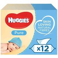 Huggies Pure Baby Wipes Perfume-free with 99 Water & Skin Loving Natural Fiber - 1 Pack