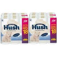 72 Rolls of Hush A Touch Of Cotton Toilet Paper - 3ply