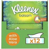 Kleenex Facial Tissues X12 Boxes Of Balsam With Aloe Vera, White