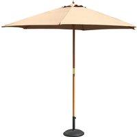 Suntime 2.7m Wooden Market Parasol - Cream, Cream