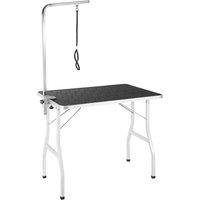 Tectake Dog Grooming Table w/ Arm - White, Black