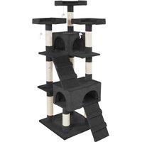 Tectake Cat Tree Scratching Post Barney - Black, Black