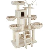 Tectake Cat Tree Scratching Post Gismo - Beige/White, Cream