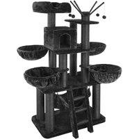 Tectake Cat Tree Scratching Post Gismo - Black, Black